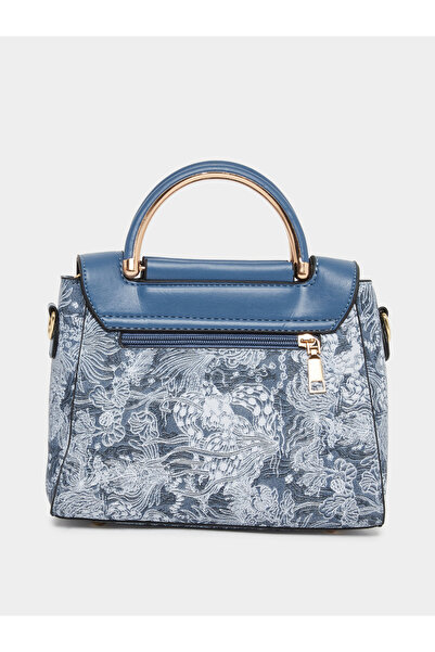 Take Two By Styli Blue Swan Decor Accent Handbag