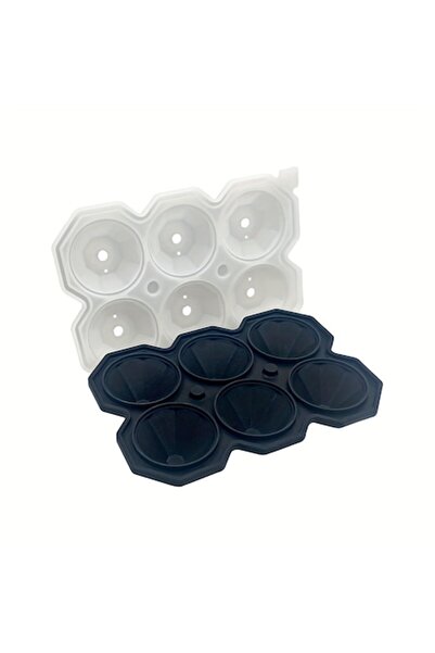 amXea Tavă pentru 6 cuburi de gheață DIAMOND - Formă de diamant, 6 cuburi, Ne...