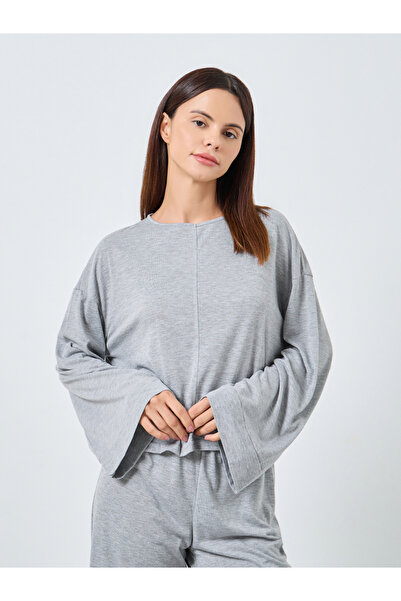 Styli Solid Boxy T-Shirt and Wide Pyjama Set