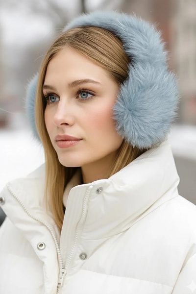 CAŞ DEKORASYON Сині блискучі плюшеві навушники