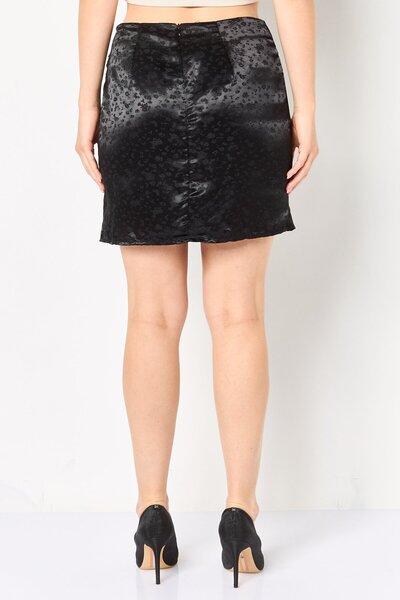 Don't Call Me Jennyfer Women Floral Printed Mini Skirt, Black