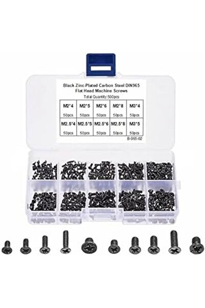 Generic Phillips Flat Head Screw Set M2/M2.5/M3 for Laptop & Computer Repair - 500 Precision Screws
