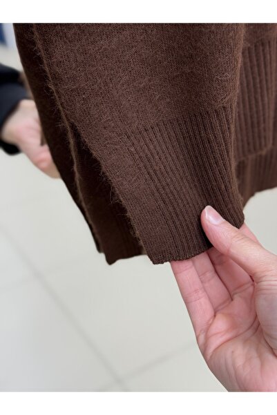 BENAHOLL Ferelle Short Front Long Back Soft Long Tunic-Zi̇6242 Brown