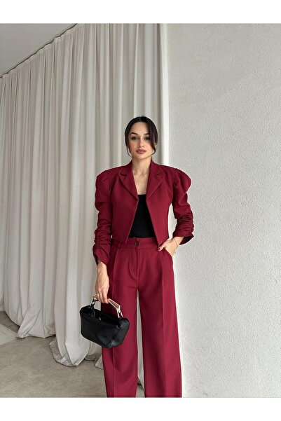 Mooi Butik Merset Suit 8687 - Burgundy