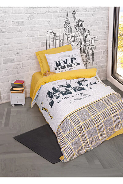 Cotton Box Genç Odası Tek Kişilik Uyku Seti Worldwide Hardal
