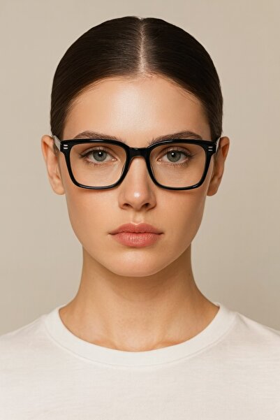 Chunky Frame Linas Black Framed Square Blue Block Blue Light Filtered Women's Glasses