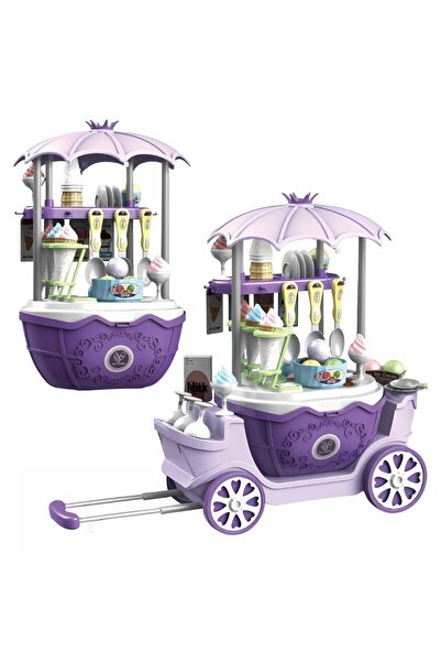 MACVI ® 4-in-1 Mobile Ice Cream Shop, Realistic Design, Educational Role Play, 3+ Years, Purple