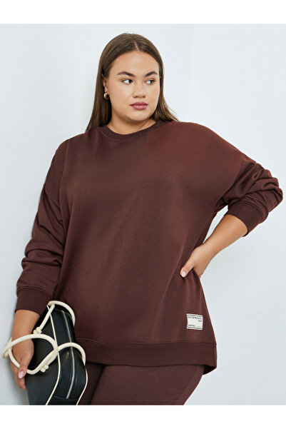 Styli Plus Size Oversized Longline Sweatshirt