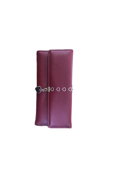 Cadouridiversity Women's wallet, faux leather, heart, red, 19 cm x 9 cm