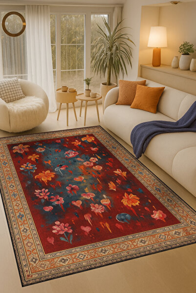 Rugs Modern Halı MOSSO Παραδοσιακό και λουλουδάτο θεματικό σχέδιο με υφαντή β...