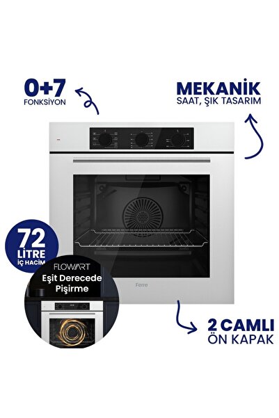 Ferre SilenArt Sento Ultra Sessiz Beyaz Ankastre Set ( D078 -SA + CS206 -FA + QBL62CB )