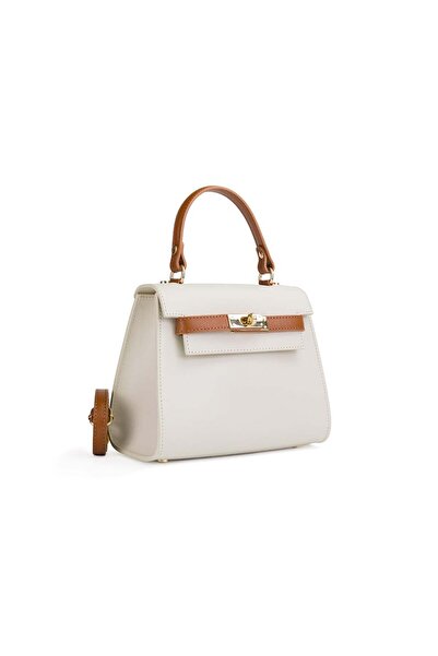 Posete Fagaras Poseta Piele Thea Safiano - Bej - Coniac, 1 Compartiment, 1 Bu...