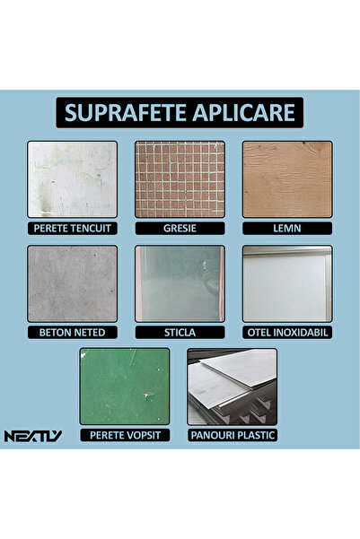 NEXTLY Tapet autoadeziv 3D, impermeabil, instalare ușoară, albastru, set 50 buc, design modern