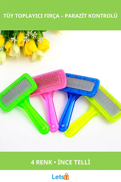 Letsii فرشاة شفافة لجمع شعر الحيوانات الأليفة 4 ألوان