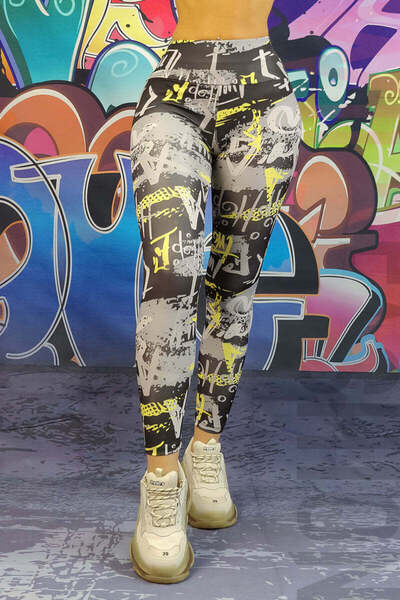 WildFashion Κομψό κολάν με ψηλή μέση και πολύχρωμο τύπωμα G813-100