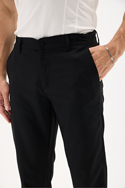 RAVANELLI Belted Waist Comfort Fit Stretch Fabric Men's Trousers