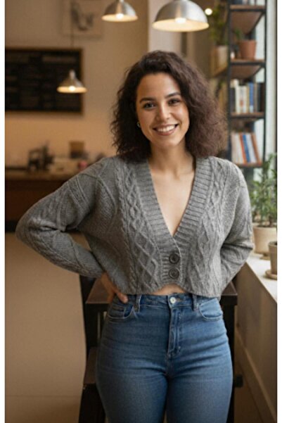 Cockatoo Women's Tiliaa Crop Knit Buttoned Cardigan