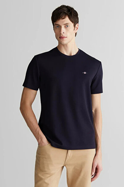 Gant Men's Navy Blue Relaxed Fit Crew Neck T-Shirt