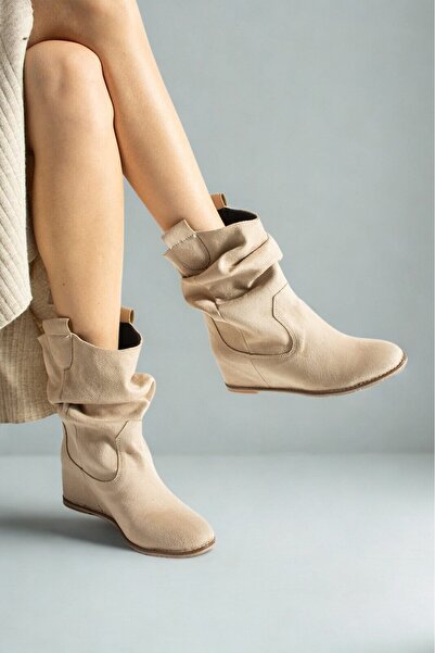 Hepici Kadın Krem Süet Bot