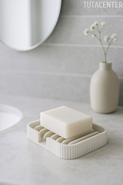 TUTACENTER Modern Çizgi Formlu Su Tutmayan Sabunluk – Modern ve Şık Plastik S...
