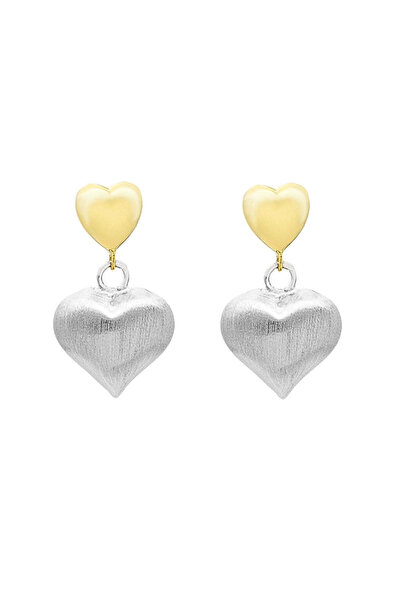 Bijuteria SORELLY Cercei cu inimă din argint placați cu aur