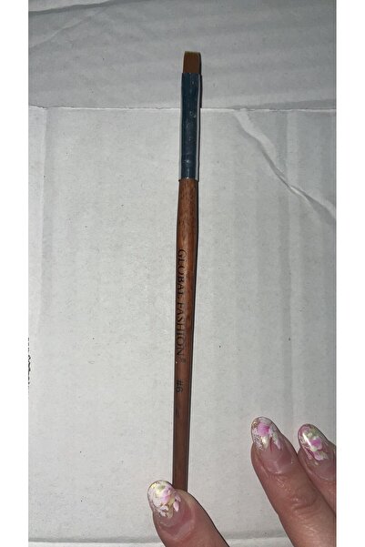 global fashion Pensula cu varf drept unghii, pentru aplicare gel UV, Global Fashion, Nr. 6