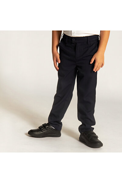 Juniors بنطلون سادة مع أزرار للإغلاق وجيوب