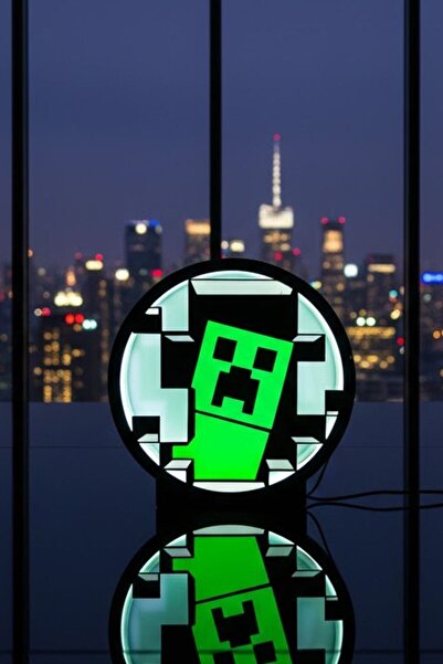 MEK Minecraft Creeper Tasarımlı Dekoratif Aydınlatma Gece Lambası LED