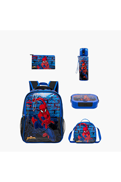 Marvel Spider-Man Print 5-Piece Backpack Set - 16 inches