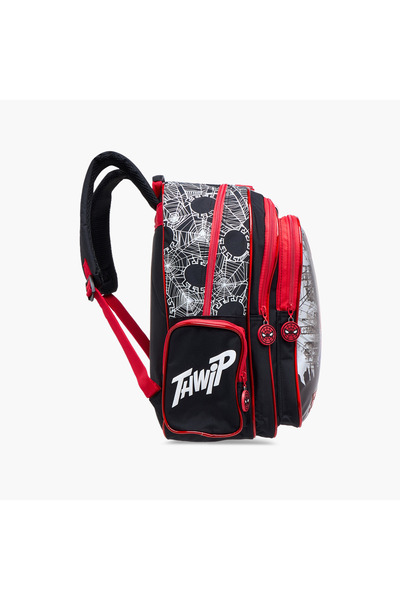 Marvel Spider-Man Print Backpack with Adjustable Straps and Zip Closure - 16 inches