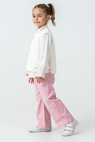 kinderos Girl's 3-Piece Set with Heart Embroidery on the Collar - 26K 4465