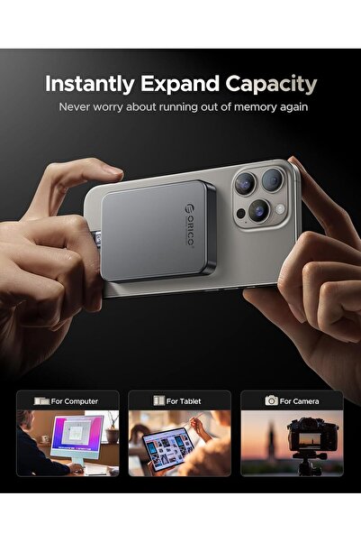 Orico 512 GB Magnetic External SSD K20 (Portable Aluminum, 2000MB/s, 4K ProRes HDR)