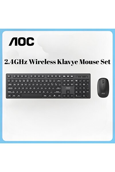 Aoc KM300 Kablosuz Klavye Mouse Seti – 2.4GHz, 1200 DPI, Sessiz Yazım, FN Kısayol Tuşları