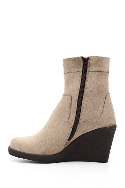 GÖNDERİ(R) Women's / Girls' Mink Suede Zippered Wedge Heeled Boots