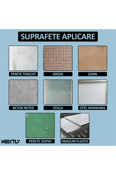 NEXTLY Set tapet autoadeziv 3D, vinil impermeabil, acoperire 19,6 mp, albastru mineral