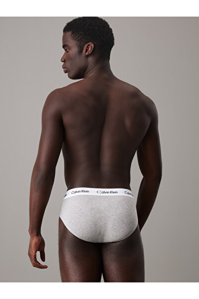 Calvin Klein Men Black/White/Grey Heather Cotton Stretch Hip Briefs Pack of 3