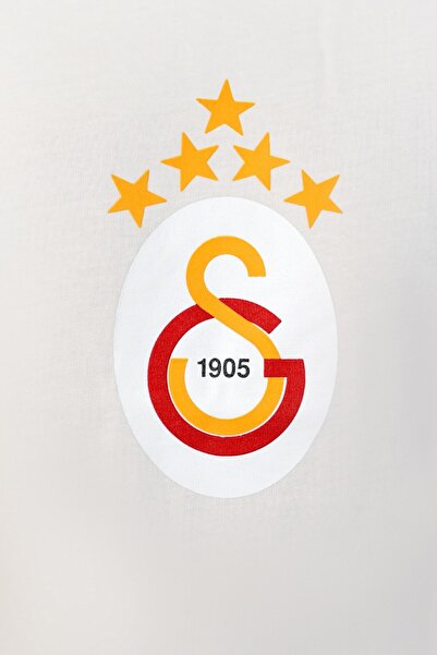 Galatasaray Licensed 5 Star Ecru T-Shirt 5 Star Red T-Shirt with Gift