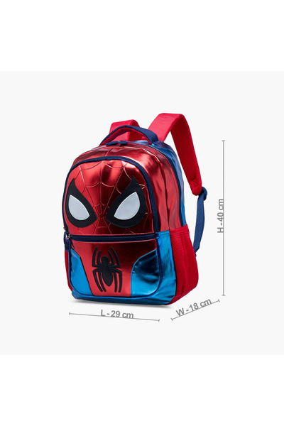 Marvel Spider-Man Applique Backpack with Adjustable Straps and Zip Closure - 16 inches