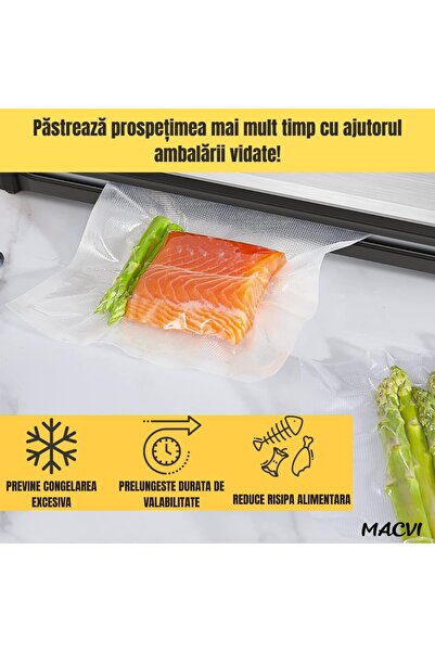 MACVI ® Vacuum Bags 30×40 cm, 50pcs, Reusable, Food & Freezer Safe