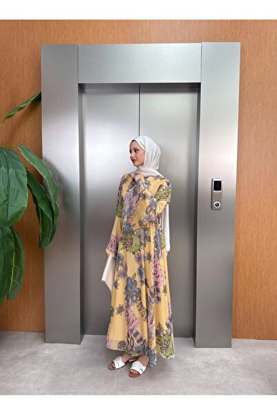 QUQA Şifon desenli elbise