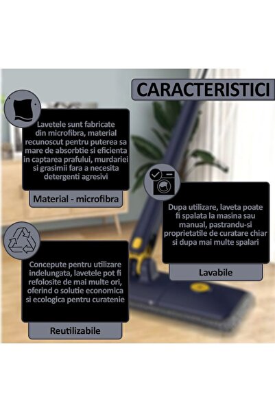 NEXTLY Microfiber Mop Pads - 3-Pack, Reusable & Washable, Universal Fit, Gray