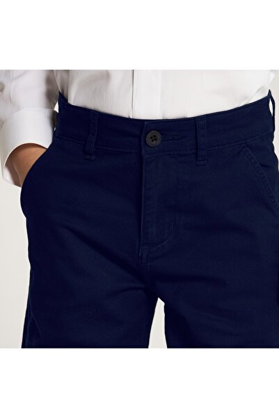 Juniors Solid Trouser with Button Closure and Pockets