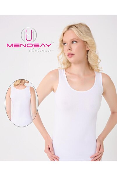MENOSAY Women'S, White Thick Strap Tank Top 2-Pack