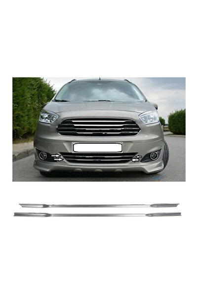 ServetDizaynOto Ford Courier Uyumlu 2014 Ve Üzeri Krom Ön Panjur Alt Çıtası 2...