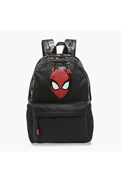 Marvel Spider-Man Print Backpack with Adjustable Straps and Zip Closure- 17 inch