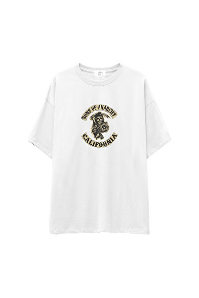 The Lucid Lab Tricou Sons of Anarchy supradimensionat - Alb