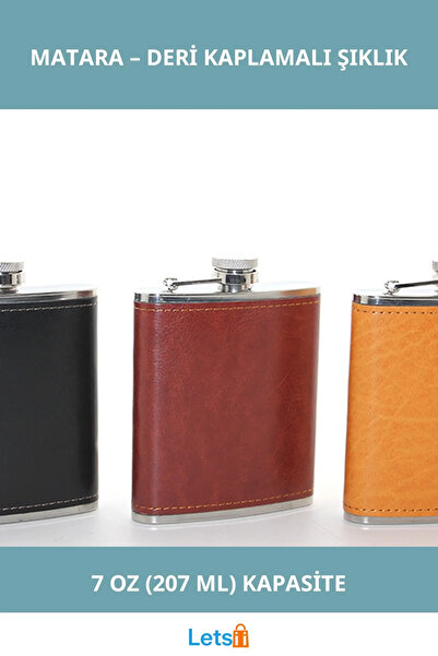 Letsii قارورة أنيقة سعة 7 أونصة مع غطاء من الفولاذ المقاوم للصدأ