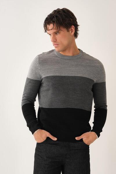 ALEXANDERGARDI Corded Fabric Knitwear Sweater with Blocks