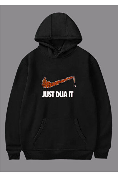 relaxbaskı هودي مطبوع مكتوب عليه عبارة 'Just Dua It'