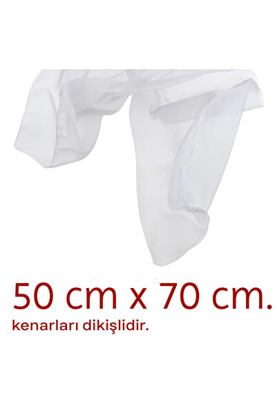 daxcil 10 Pieces of Halay Handkerchief, 50X70 Cm., White, Stitched Edges.
